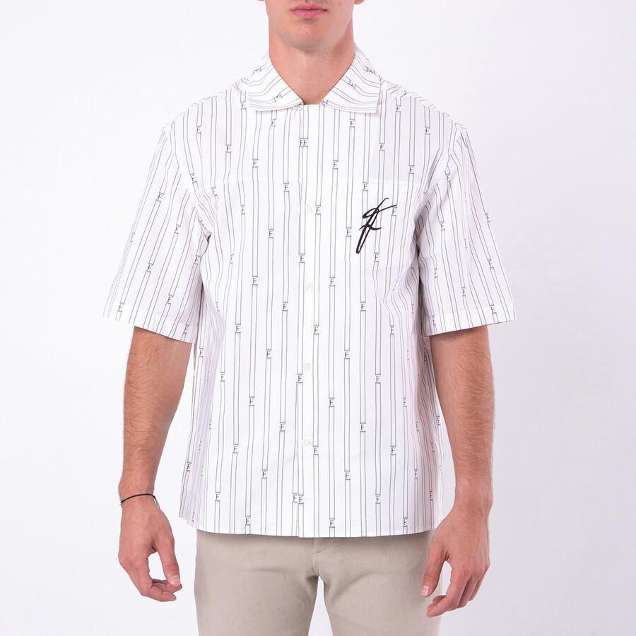Logo-Print Short-Sleeve Cotton Blend Shirt