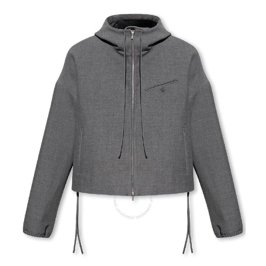 Ferragamo Long Sleeve Hooded Jacket In Grey