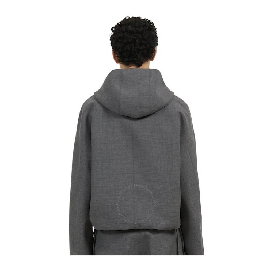 Ferragamo Long Sleeve Hooded Jacket In Grey