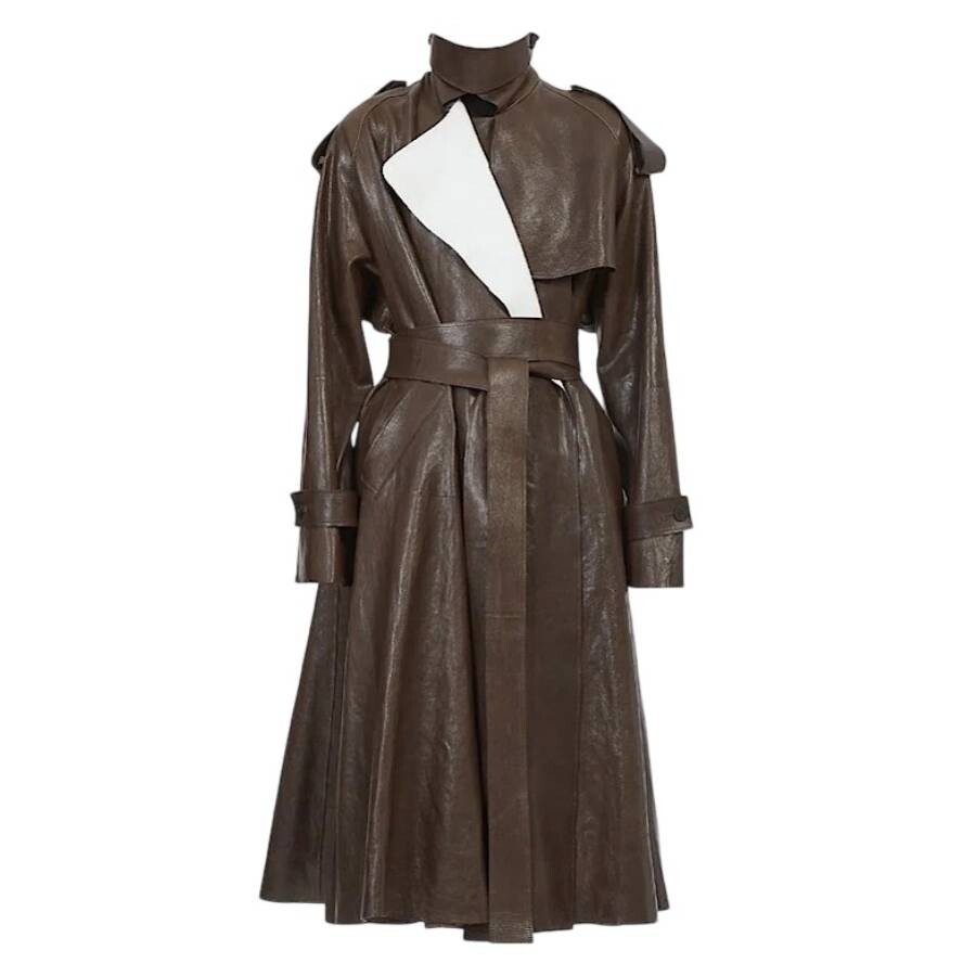 Ferragamo Loose Fit Nappa Trench Coat, Brand Size 36 ( US Size 2