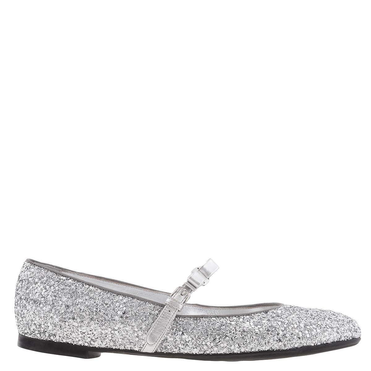Ferragamo Ladies Silver Tone Flats In ["silver Tone"]