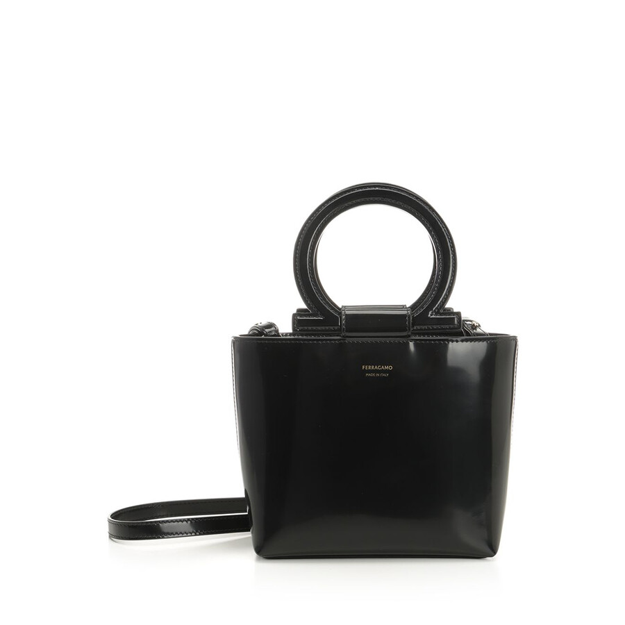 Ferragamo Mini Gancini Handbag In Black