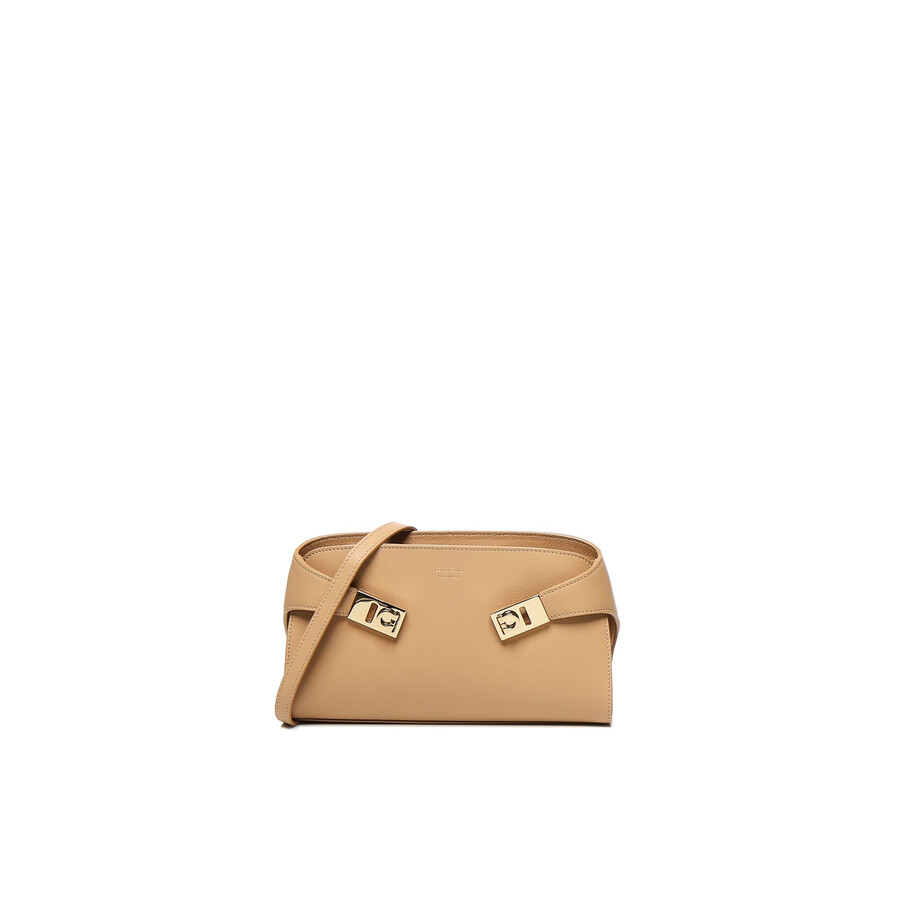 Ferragamo Mini Hug Shoulder Bag In Neutral