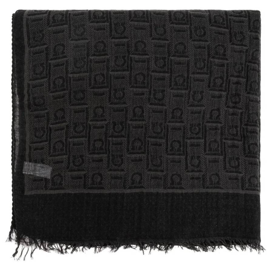 Monogram Jacquard Fringed-Edge Scarf