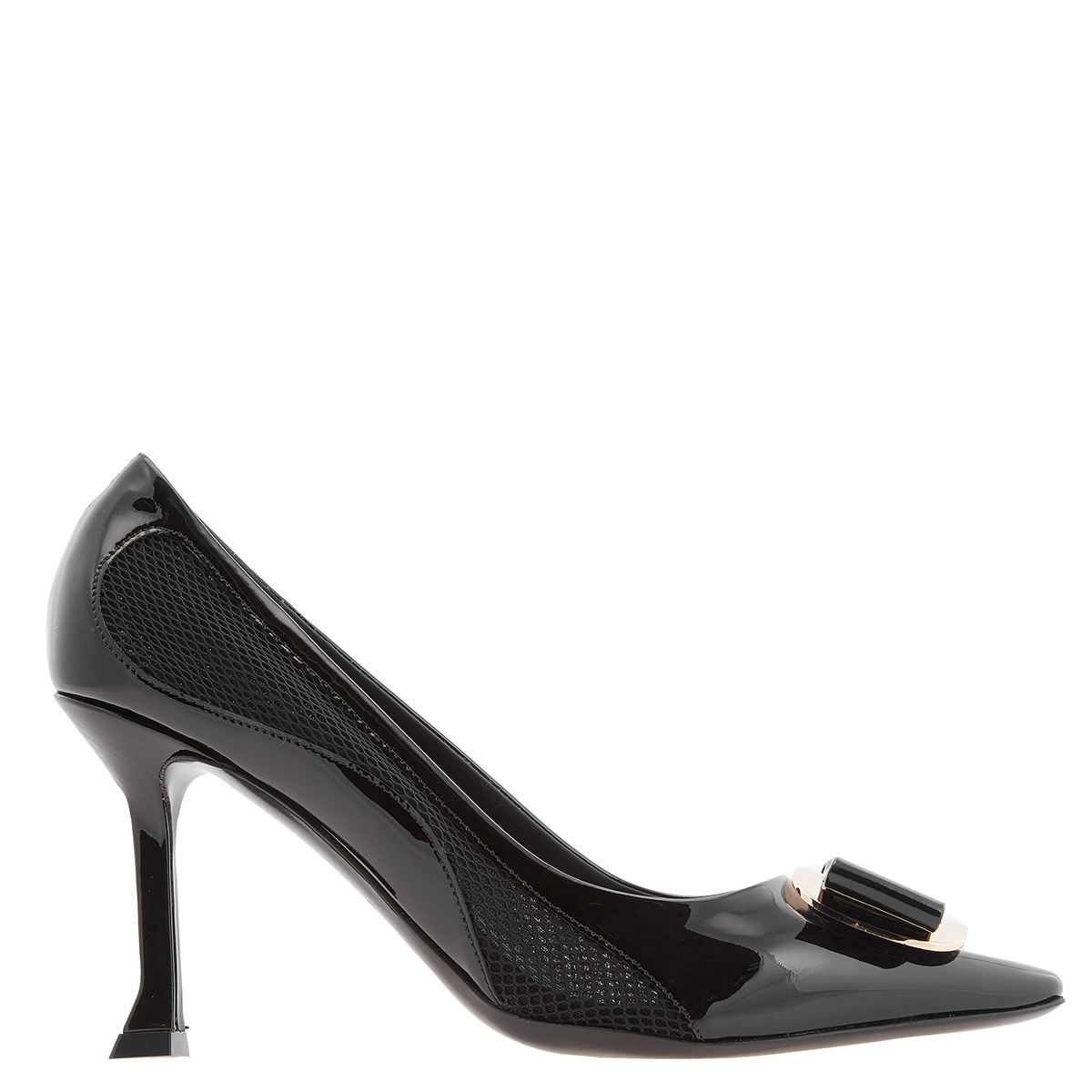 Ferragamo New Vara Mesh Insert Pumps, Size 4.5 D 01H643 769404