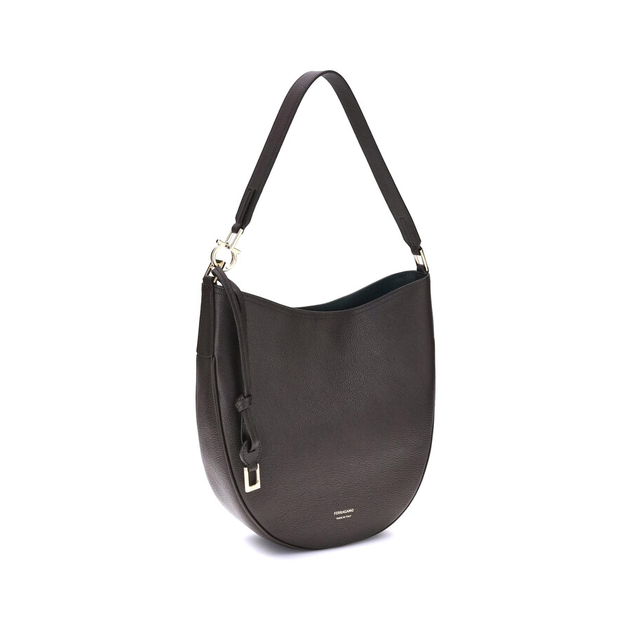 Ferragamo Medium Calfskin Shoulder Bag In Gray