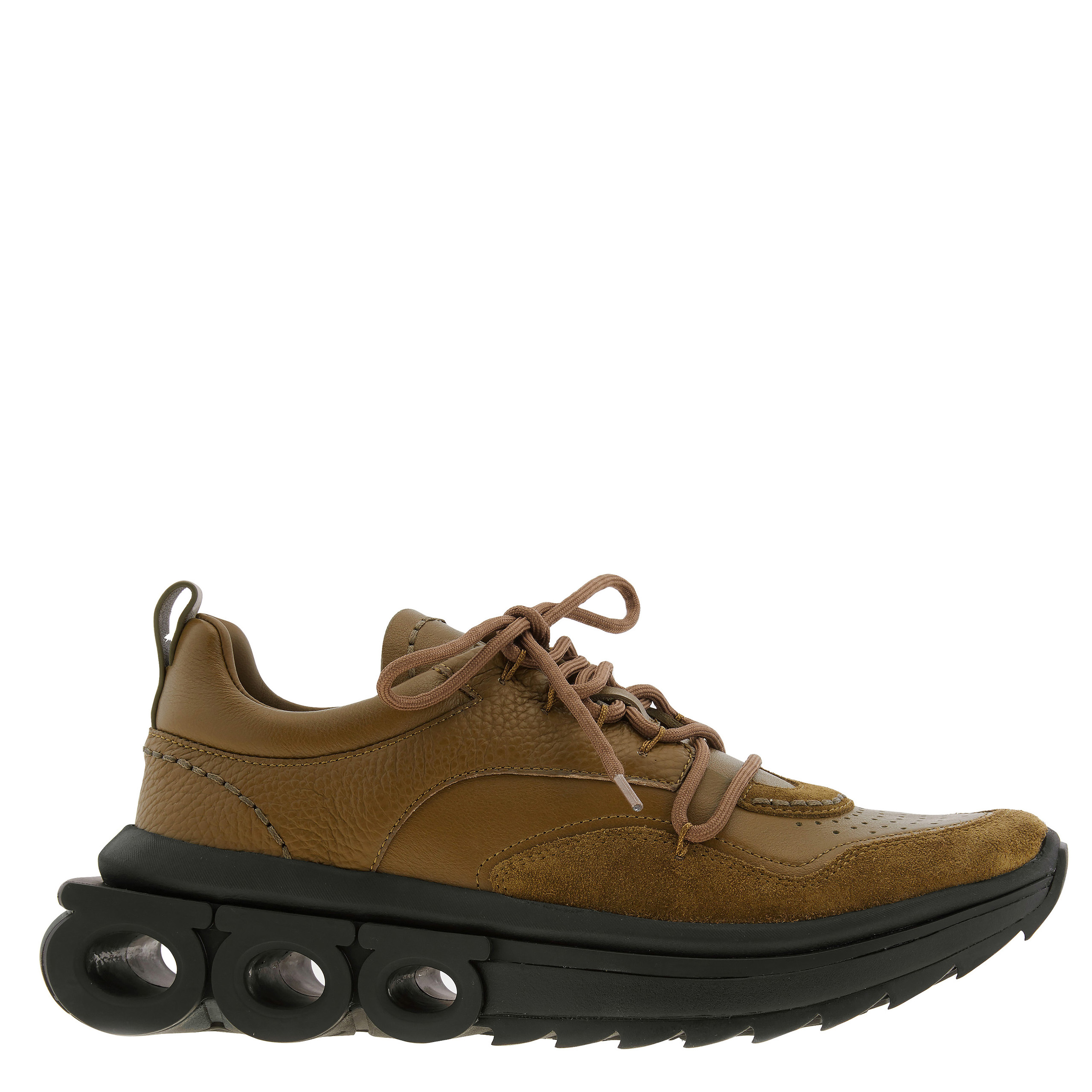 Ferragamo Olive Nima Running Sneakers, Size 7 030438 762814