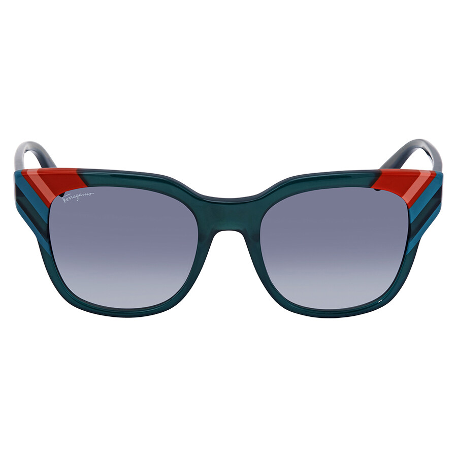 Ferragamo Opline Green Square Sunglasses SF875S 303 53 Ferragamo