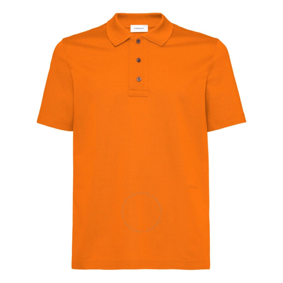 Ferragamo Polo-collar Cotton Polo Shirt In Red