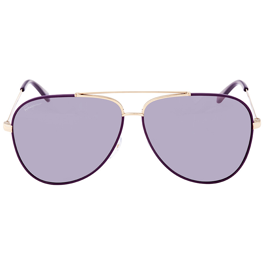 Shop Ferragamo Purple Pilot Unisex Sunglasses Sf131s 736 60