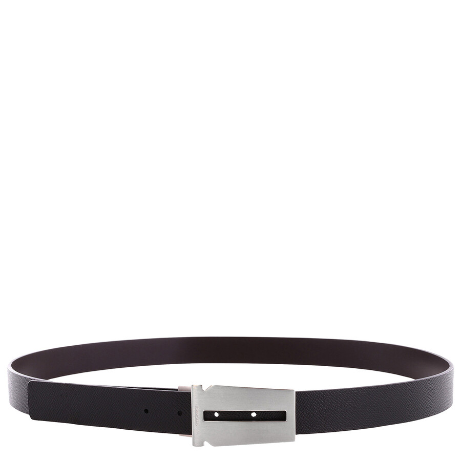 Ferragamo Reversible Adjustable Gancini Calfskin Belt In Purple