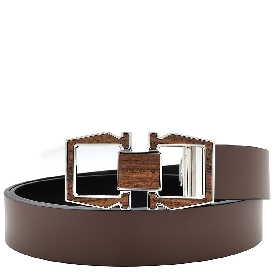 【Ferragamo】Reversible Gancini レザーベルト／ 670252 771039 Ferragamo Reversible Gancini Leather Belt, Size 115 670252
