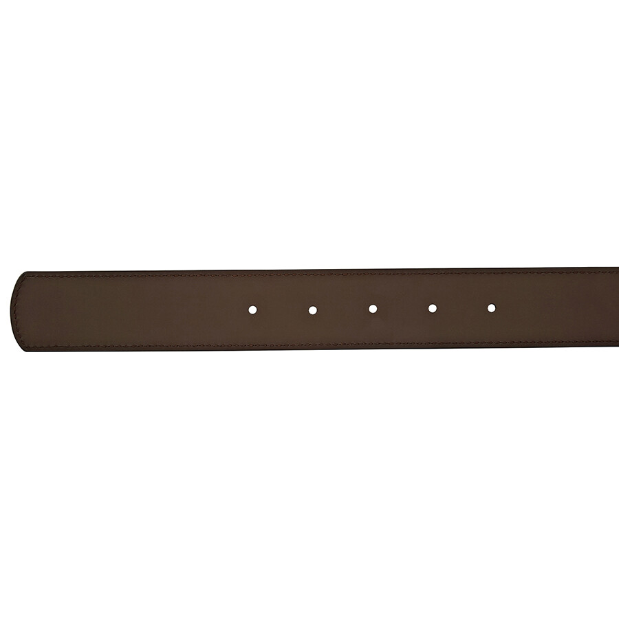 Ferragamo Reversible Leather Belt With Gunmetal Buckle In Brown/black