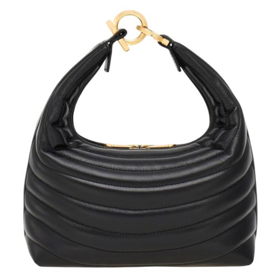 Ferragamo S Quilted Hobo Crossbody Bag In Black In Black