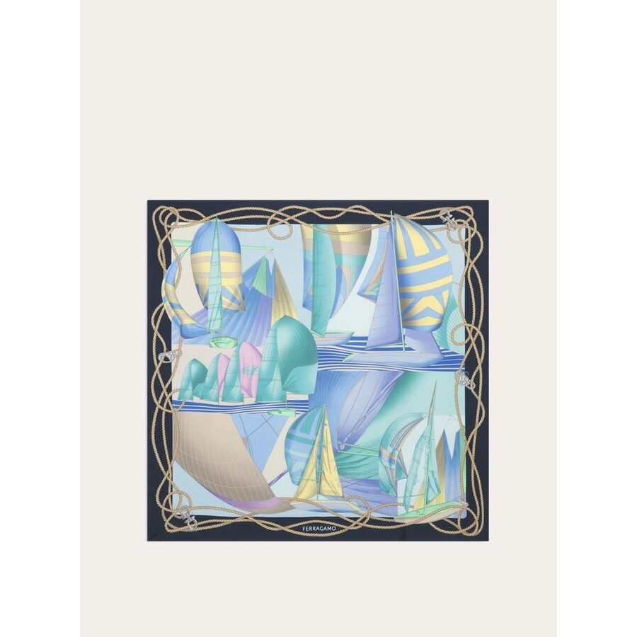 Ferragamo Sailing Printed Scarf 310178 776452 8056283749602 - Jomashop