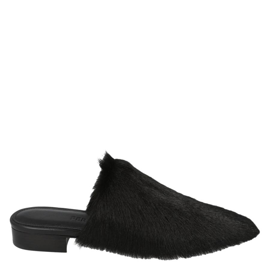 Ferragamo Selestina Fur Mules In Black