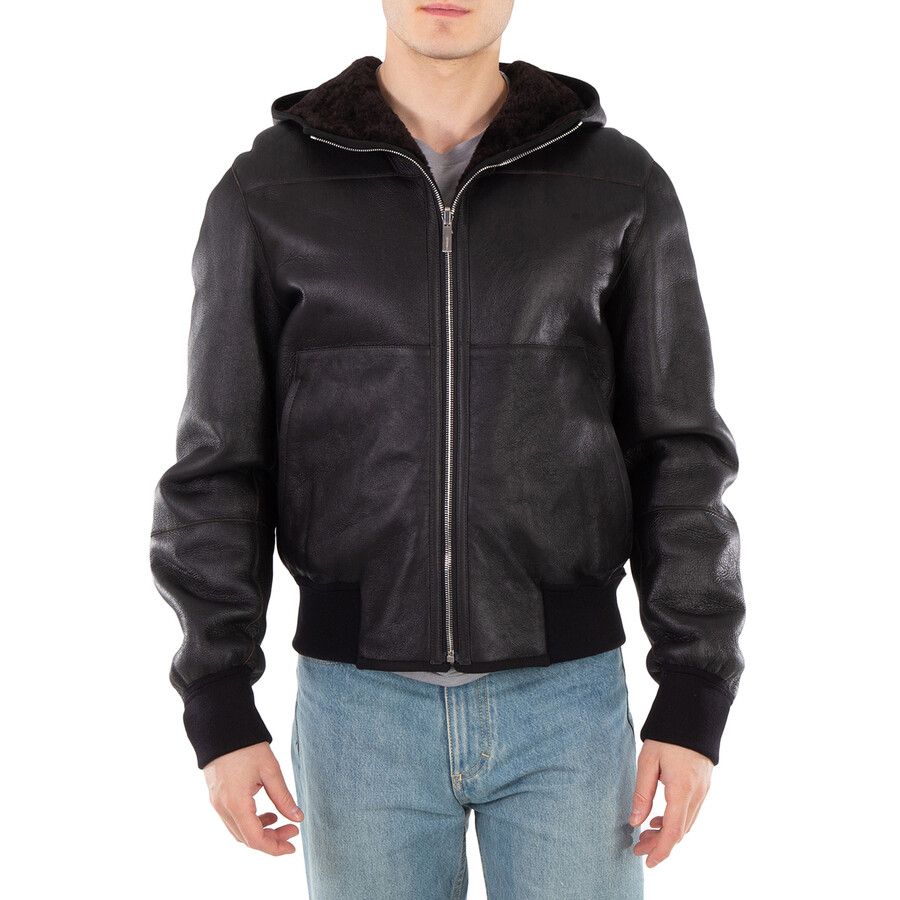 Shearling Reversible Hooded Blouson Jacket