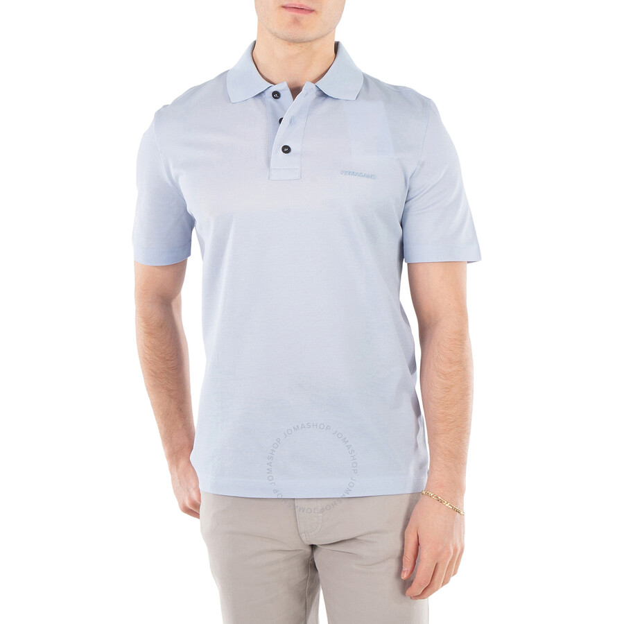 ★【FERRAGAMO】★Men's Polo Logo Short Sleeve T-Shirt★ Ferragamo Short Sleeve Logo Embroidered Polo Shirt, Size