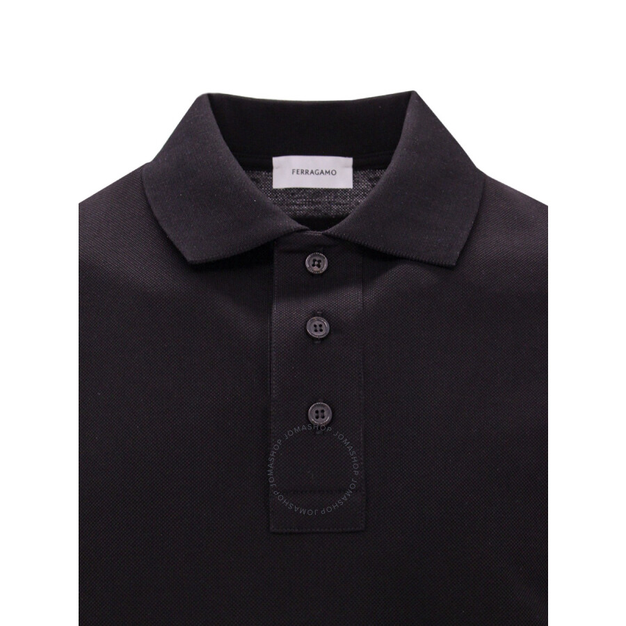 Tシャツ・カットソー SALVATORE FERRAGAMO Graphite Cotton Blend Polo Shirt Salvatore Ferragamo Short-Sleeved Cotton Polo Shirt - Polo
