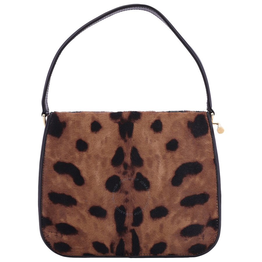 Ferragamo Small Leopard Print Framed Handbag In Beige