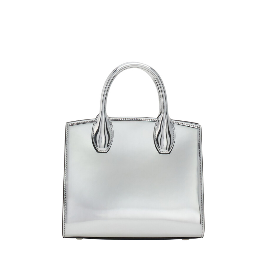 Ferragamo Small The Studio Tote Bag In Silver Tone