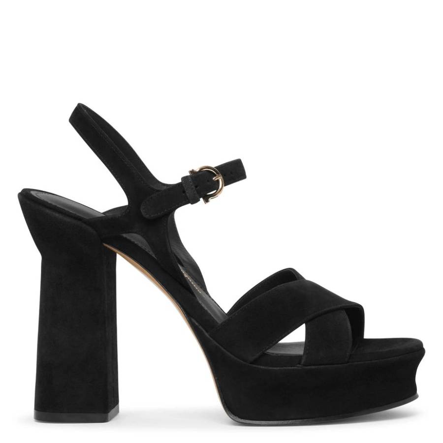 Ferragamo Sonya Suede Platform Sandals In Multi