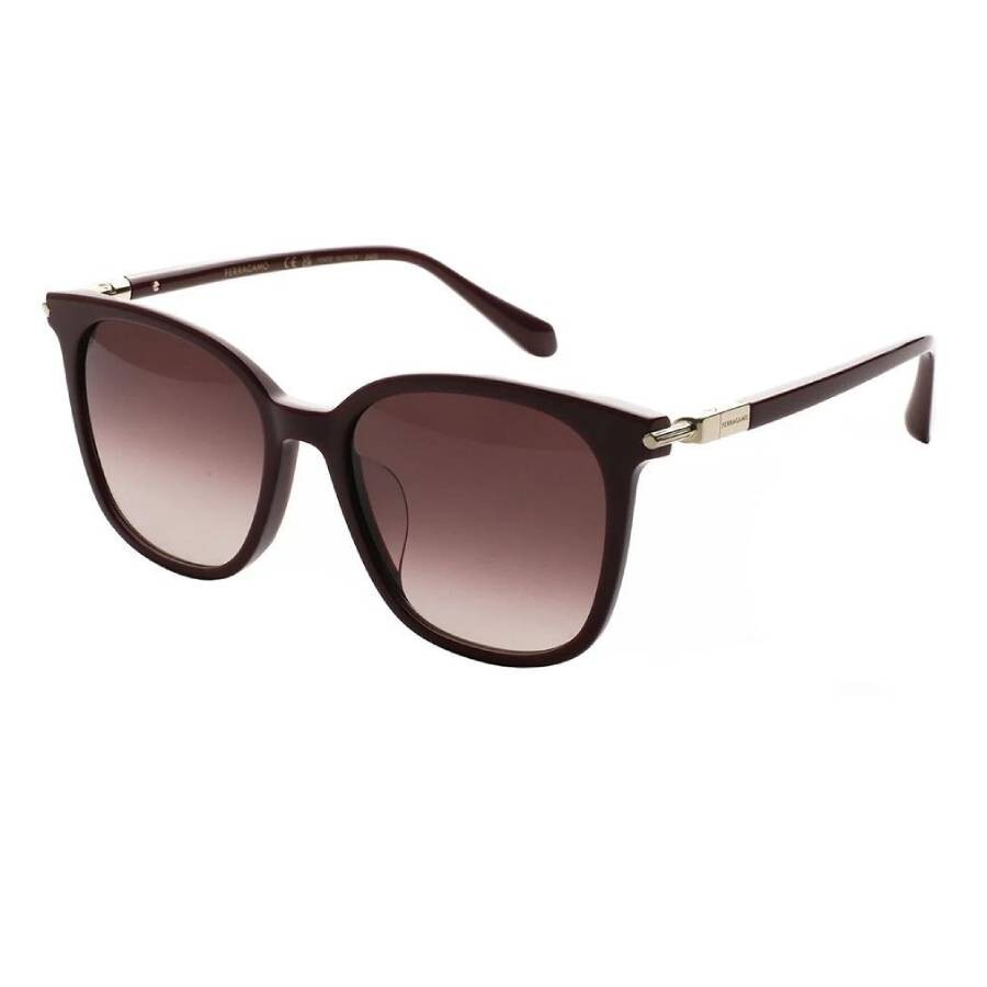 Ferragamo Square Ladies Sunglasses Sf1112slb 606 55 In Red
