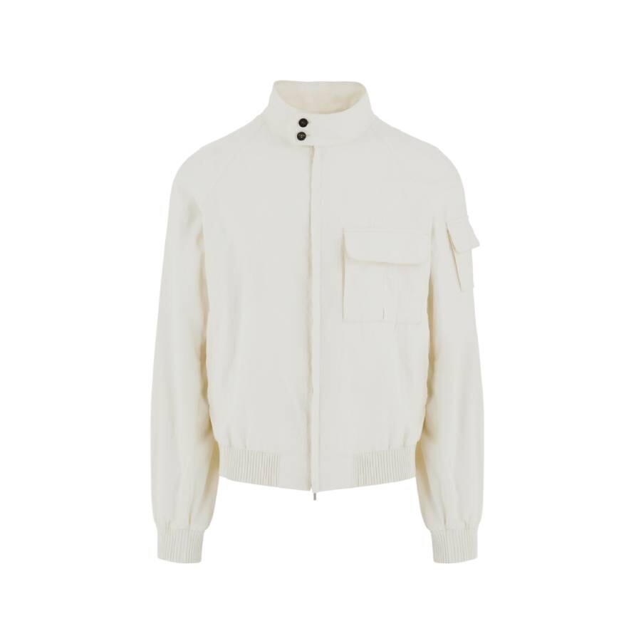 Standing Collar Zipped Linen Jacket