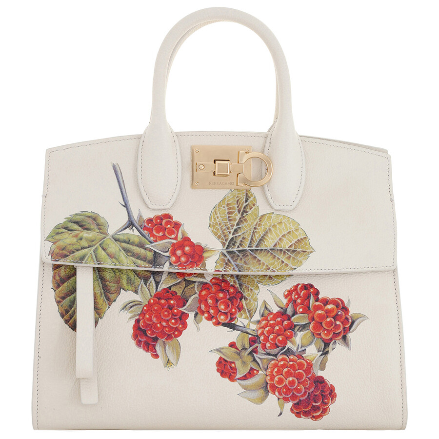 Ferragamo Studio Soft Top Handle (M) Hand Bag In White