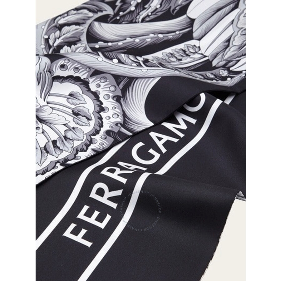 Ferragamo Togo Print Silk Bandeau In Black