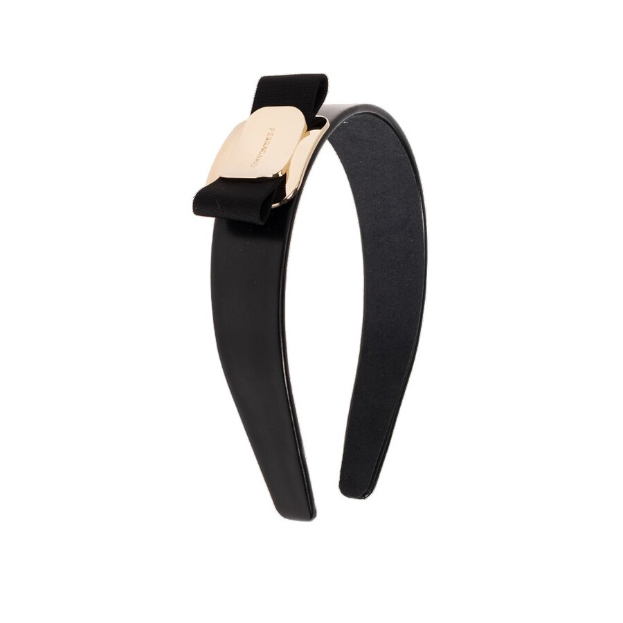 【FERRAGAMO】 BOW-EMBELLISHED LEATHER HEADBAND Ferragamo bow-embellished Headband | Black | FARFETCH