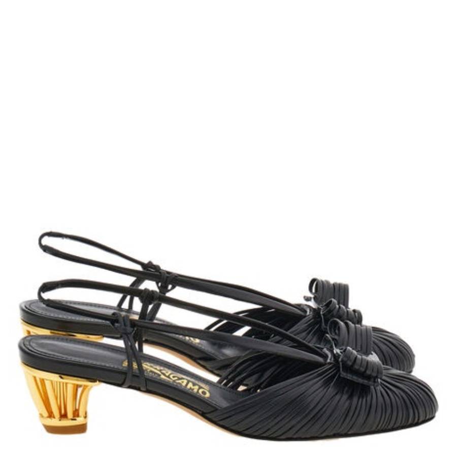 Ferragamo Vara Cage-heel Slingback Pumps In Multi