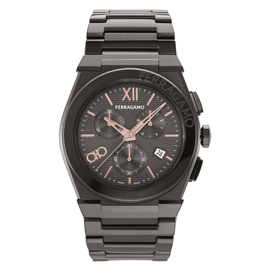 Ferragamo Vega Chrono Quartz Grey Dial Men's Watch SFMR01124