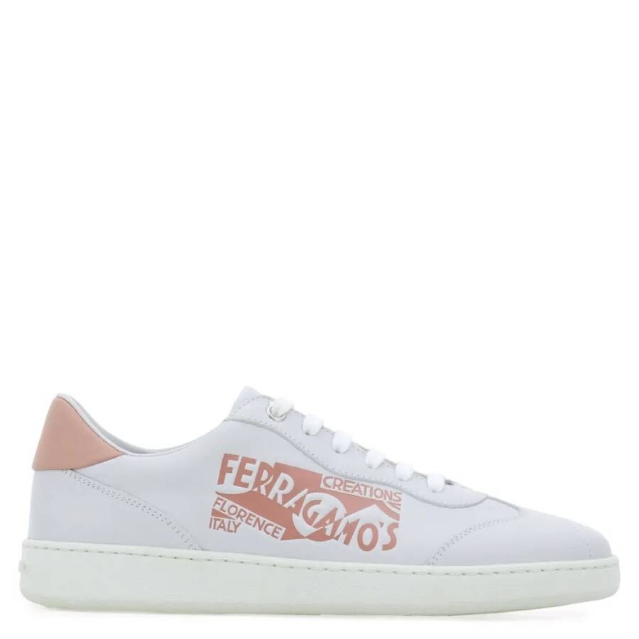 Ferragamo Woman Sneakers Light Grey Size 5.5 Calfskin In White