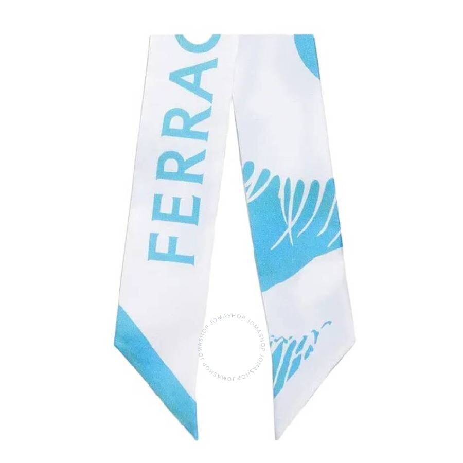Ferragamo Venus Printed Silk Scarf In Blue