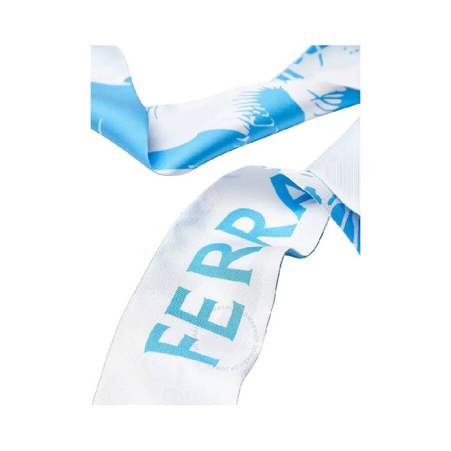 Ferragamo Venus Printed Silk Scarf In Blue