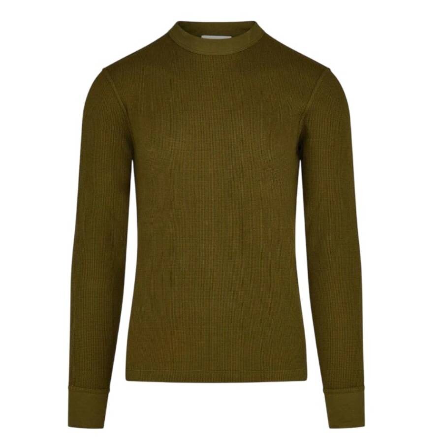 Waffle Texture Long-Sleeved T-Shirt