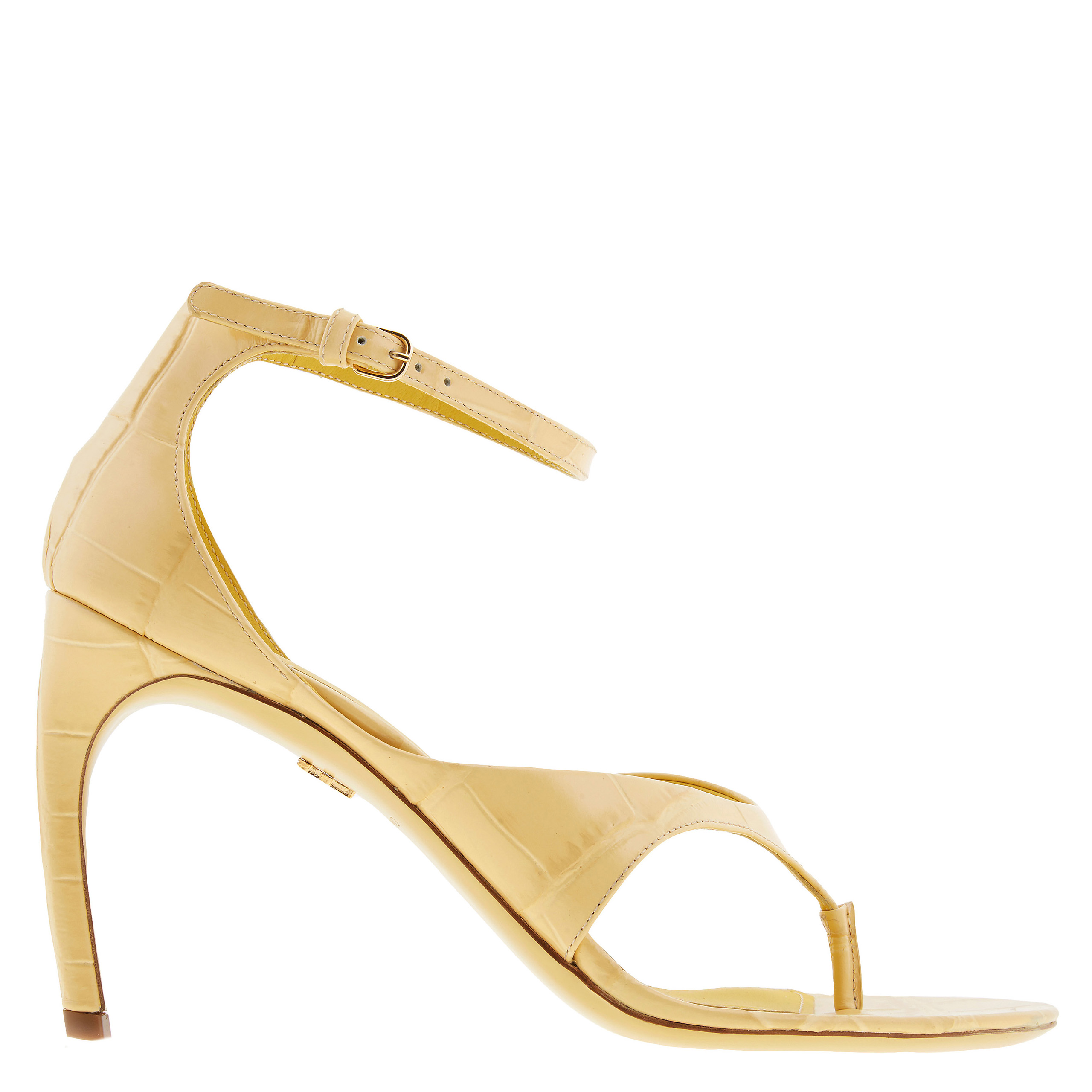 Ferragamo Zoele 85 Croc-Embossed Leather Sandals, Size 7 C 01H551