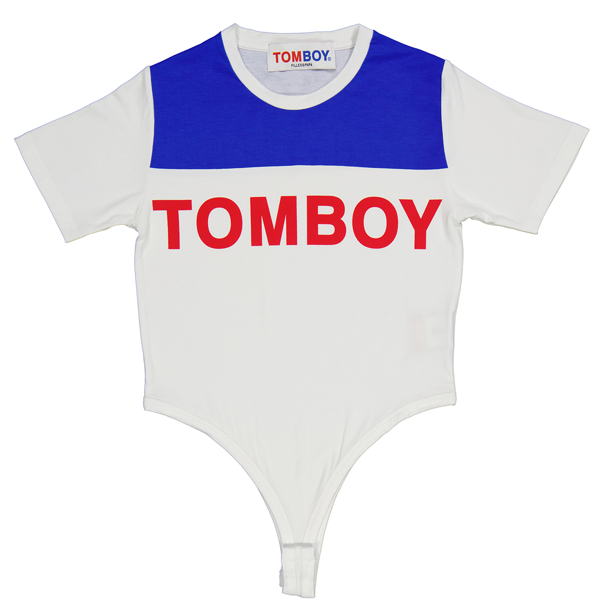 Ladies Jersey T-Shirt White/Blue With Tomboy, Size Large