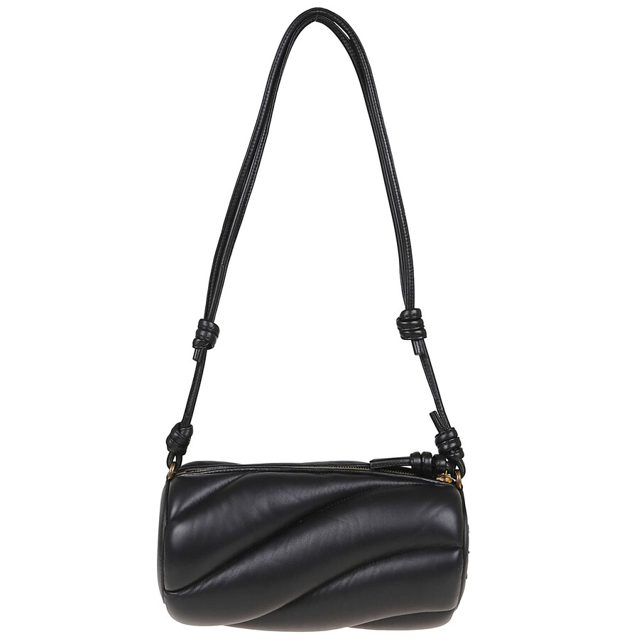 Fiorucci Black Lamb Ovis Aries Aries Shoulder Bag In Black