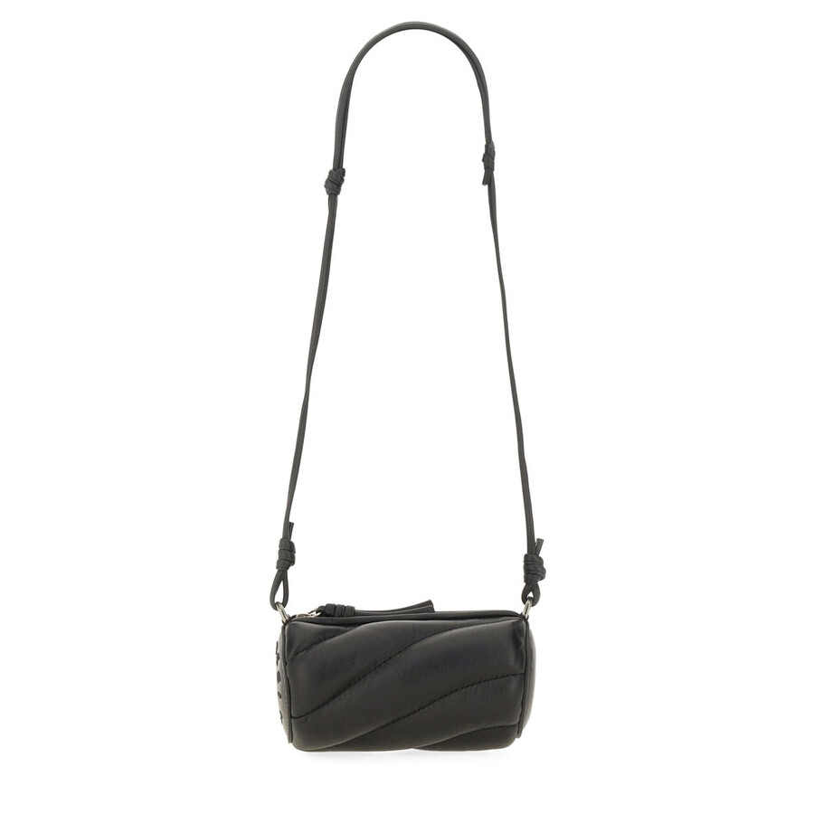 Fiorucci Black Lamb Ovis Aries Aries Shoulder Bag In Black