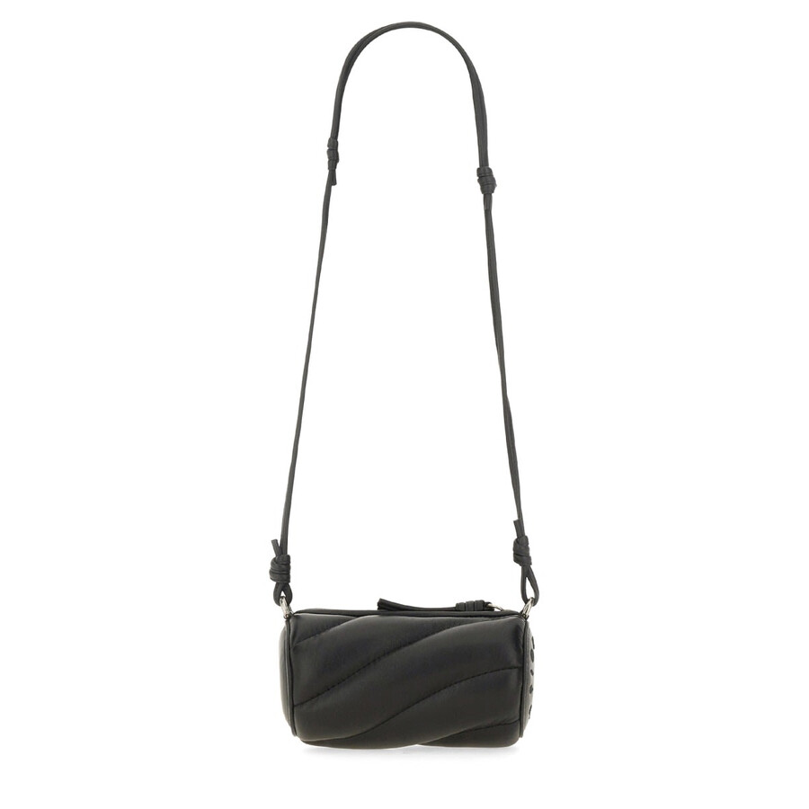 Fiorucci Black Lamb Ovis Aries Aries Shoulder Bag In Black