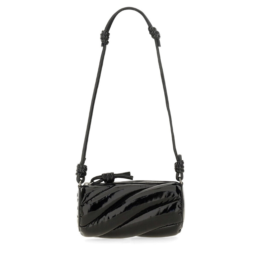 Fiorucci Black Lamb Ovis Aries Aries Shoulder Bag In Black