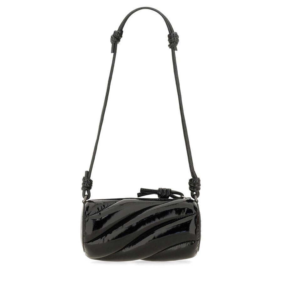 Fiorucci Black Lamb Ovis Aries Aries Shoulder Bag In Black