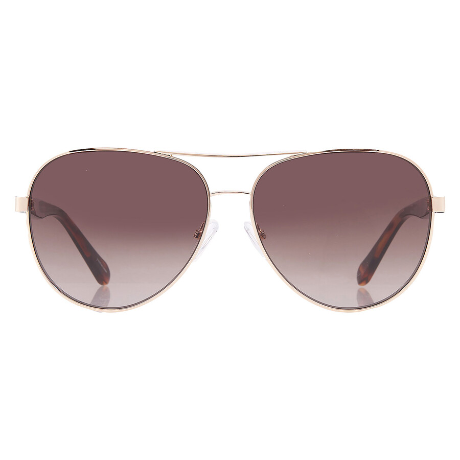 Fossil Brown Gradient Pilot Ladies Sunglasses Fos3150gs 006j/ha 60 In Brown