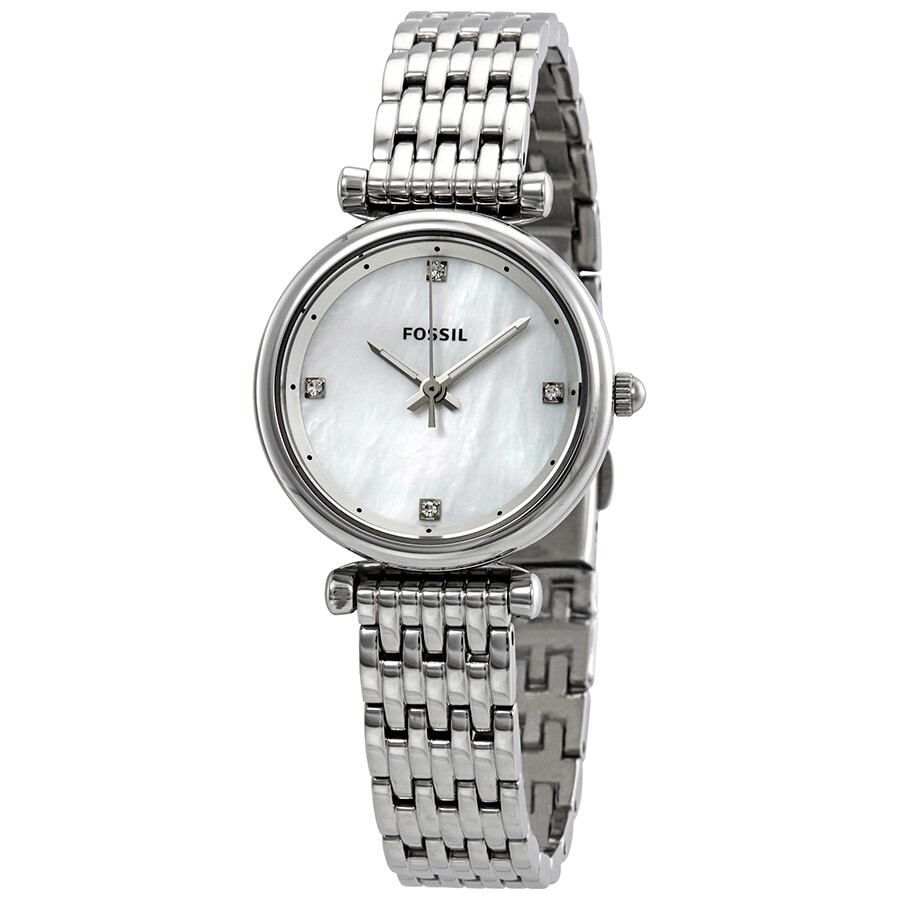 【30周年記念モデル】FOSSIL WATER WATCH レディース Fossil Carlie Crystal White Mother of Pearl Dial Ladies