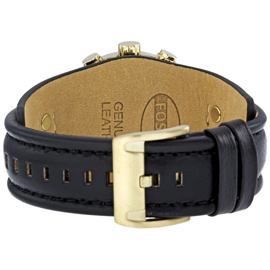 Fossil Chronograph Black Leather Cuff Strap Men's Watch CH2615 Fossil