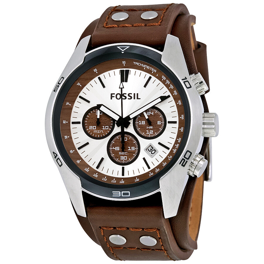 Fossil Leather Cuff Watch Great Selection Clc cet edu