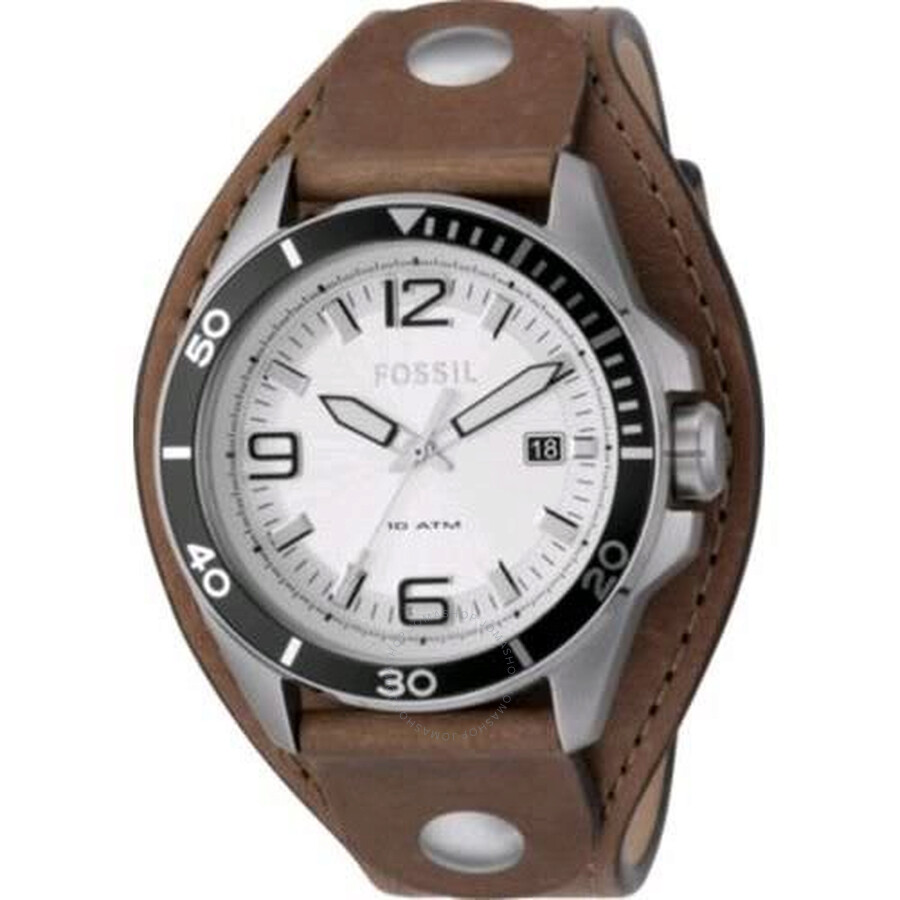 Fossil Cuff Three Hand Silver Dial Men's Watch JR1146 JR1146 691464505851 Watches, Fossil