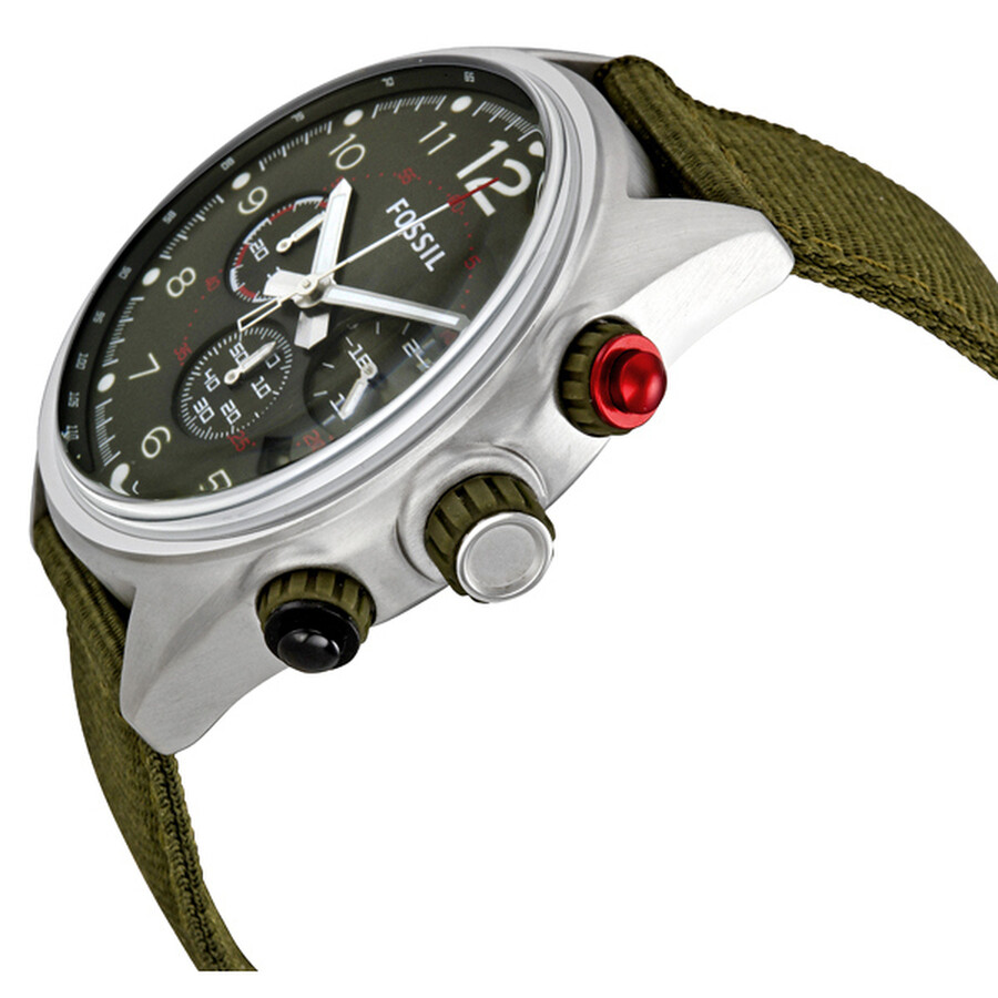 Fossil Flight Chronograph Olive Nylon Men's Watch CH2726 Olive